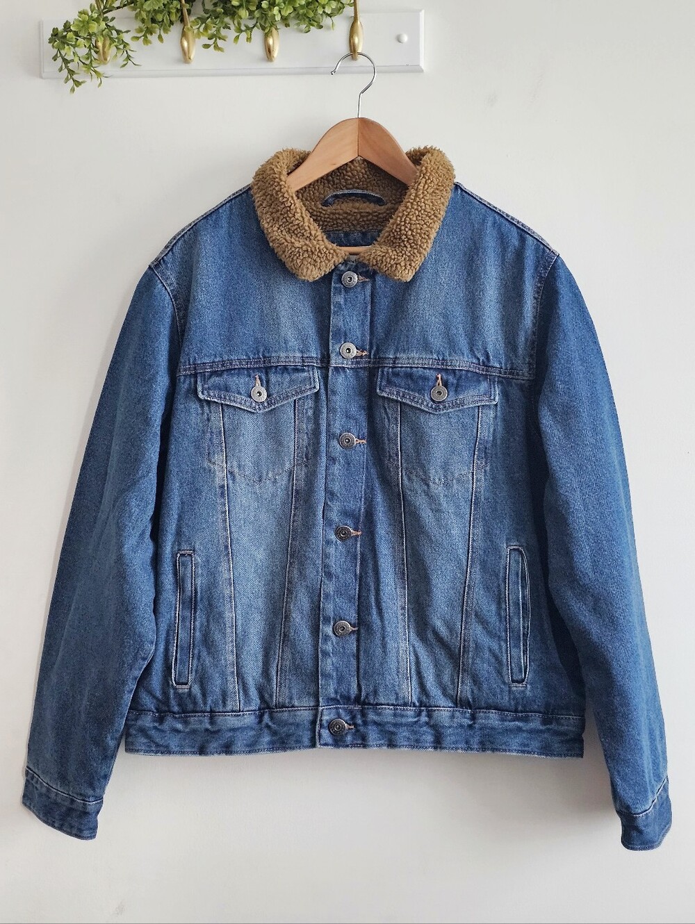 Goodfellow & Co Men’s L Sherpa Lined Denim Trucker Jacket Blue NWT